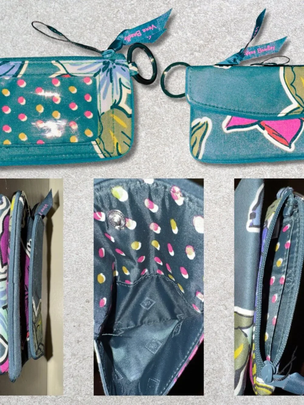 🌺 Vera Bradley Falling Flowers Wallet & Zip‑ID Bundle – Retired – Giftable 🌺 - Picture 4 of 4